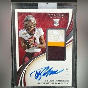 2020 Panini Immaculate #140c Tyler Johnson Rookie Patch Auto RPA /49
